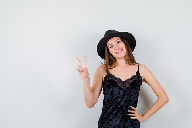 Expressive young lady posing in the studio