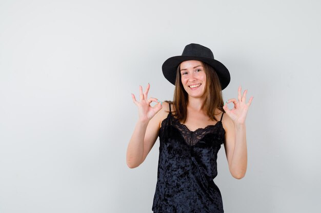 Expressive young lady posing in the studio