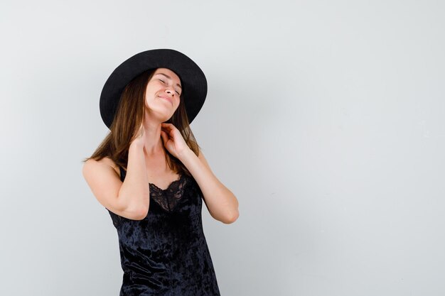 Expressive young lady posing in the studio