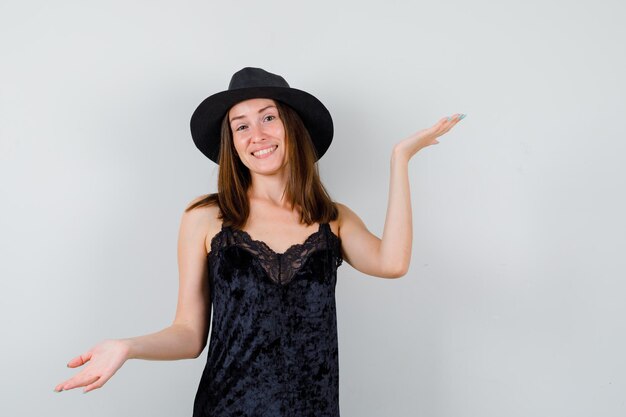 Expressive young lady posing in the studio