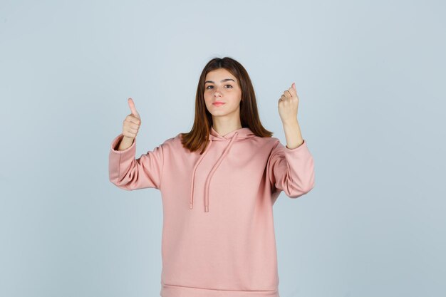 Expressive young lady posing in the studio