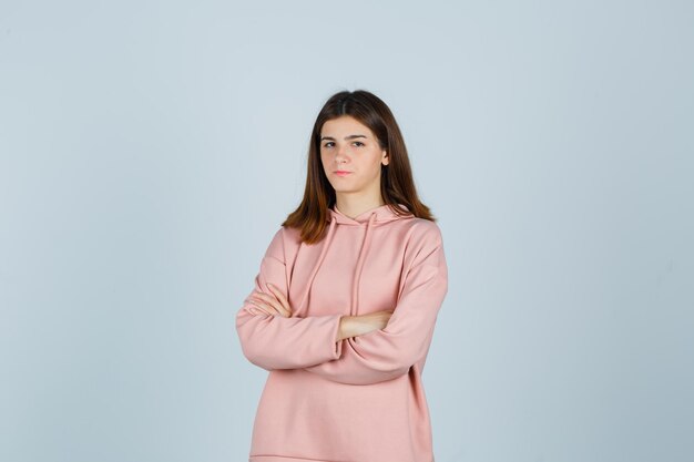 Expressive young lady posing in the studio