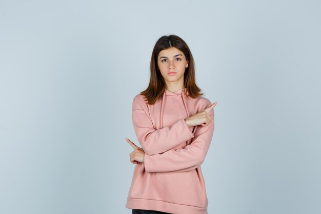 Expressive young lady posing in the studio