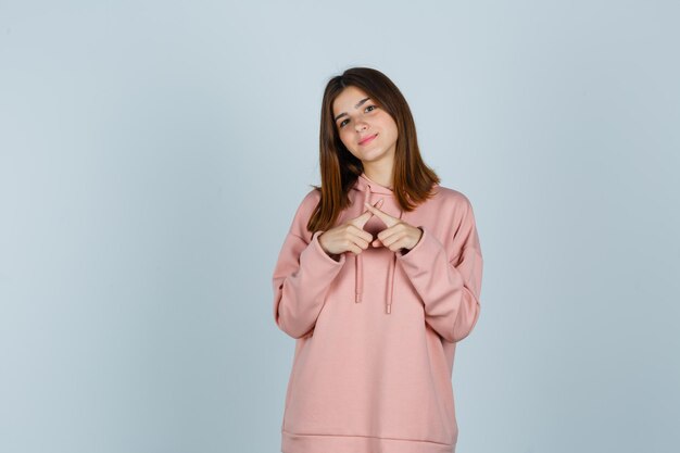 Expressive young lady posing in the studio