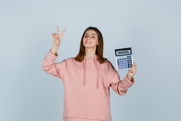 Expressive young lady posing in the studio