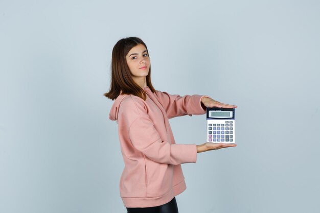 Expressive young lady posing in the studio