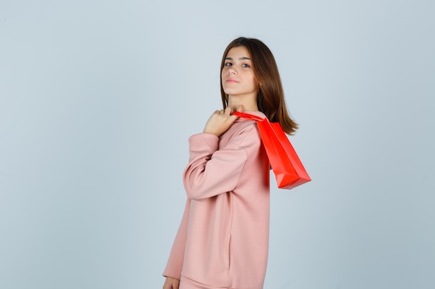 Expressive young lady posing in the studio