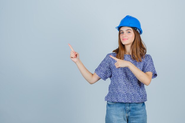 Expressive young lady posing in the studio