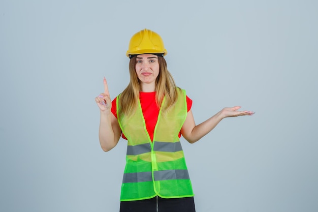 Expressive young lady posing in the studio