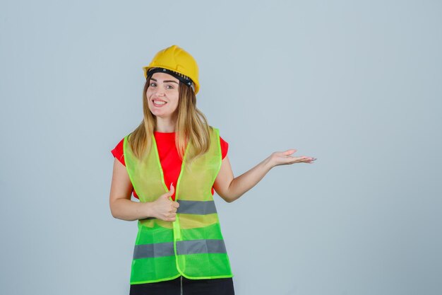 Expressive young lady posing in the studio