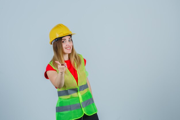 Expressive young lady posing in the studio