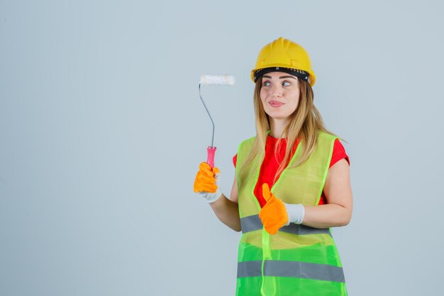 Expressive young lady posing in the studio