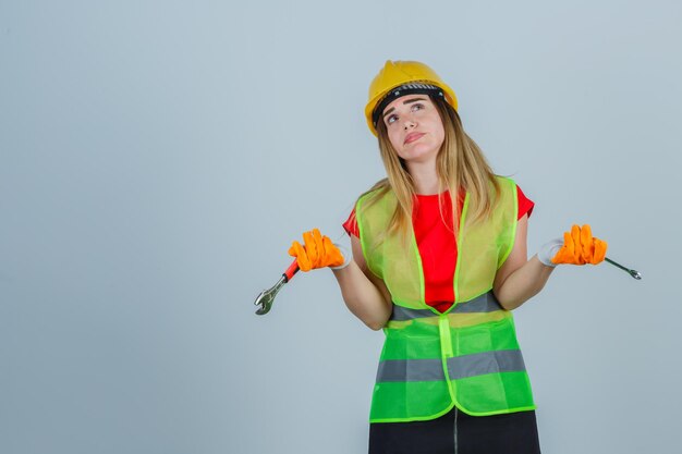 Expressive young lady posing in the studio