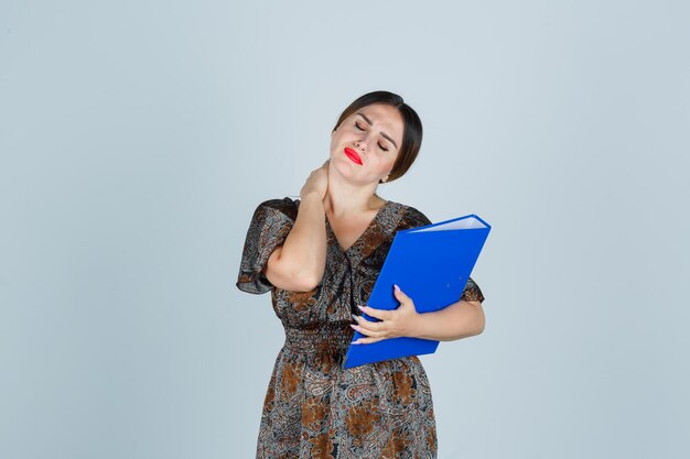 Expressive young lady posing in the studio