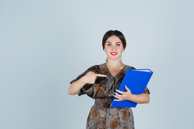 Expressive young lady posing in the studio