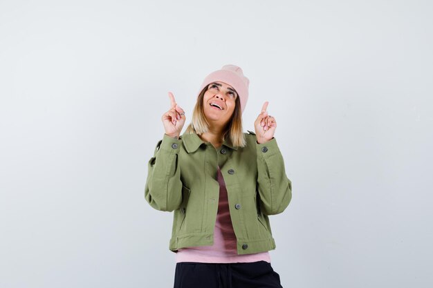 Expressive young lady posing in the studio