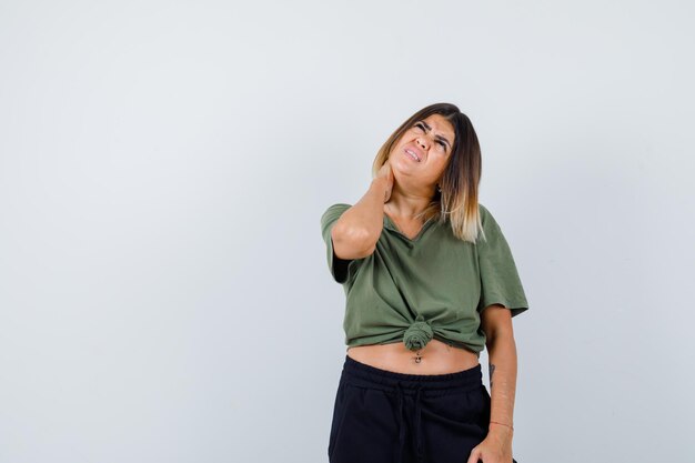 Expressive young lady posing in the studio