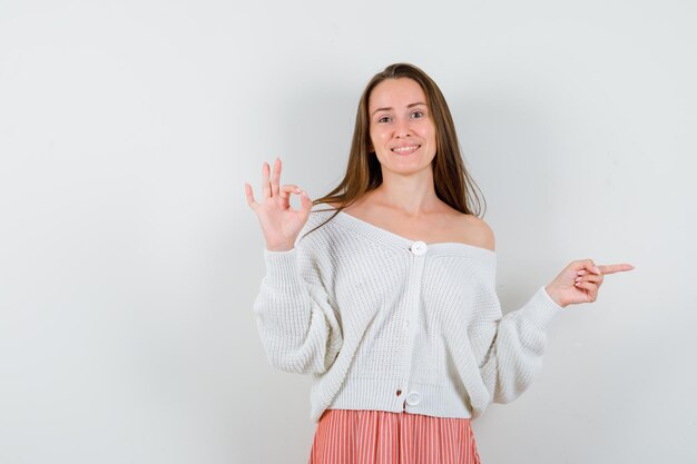 Expressive young lady posing in the studio