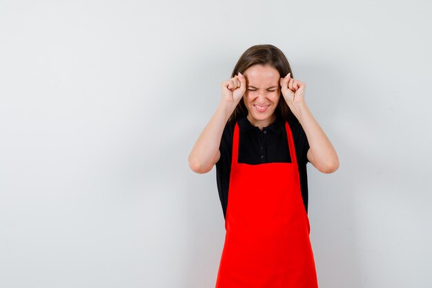 Expressive young lady posing in the studio