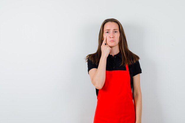 Expressive young lady posing in the studio