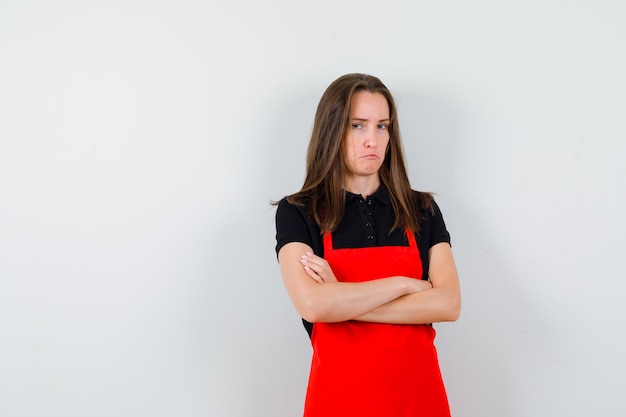 Expressive young lady posing in the studio