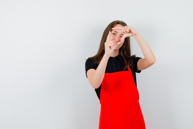 Expressive young lady posing in the studio