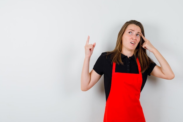 Expressive young lady posing in the studio