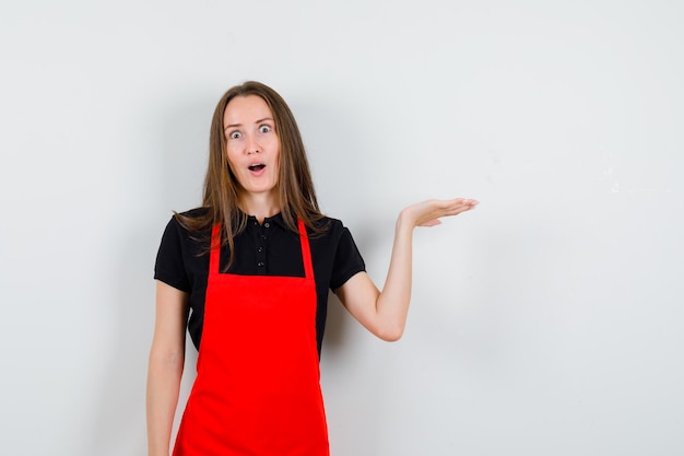 Expressive young lady posing in the studio