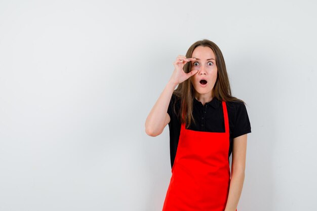 Expressive young lady posing in the studio