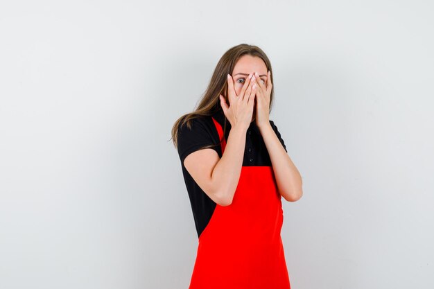 Expressive young lady posing in the studio