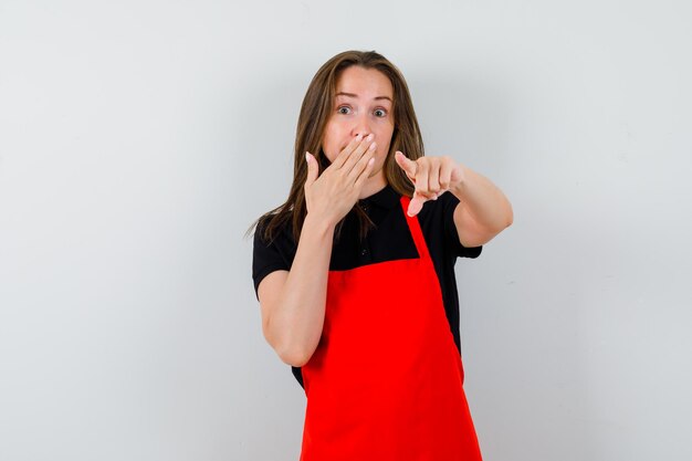 Expressive young lady posing in the studio