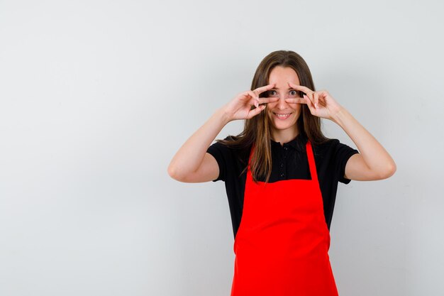 Expressive young lady posing in the studio