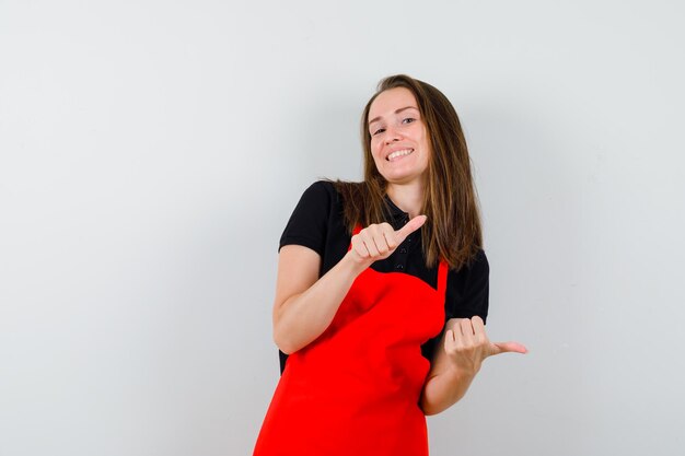 Expressive young lady posing in the studio