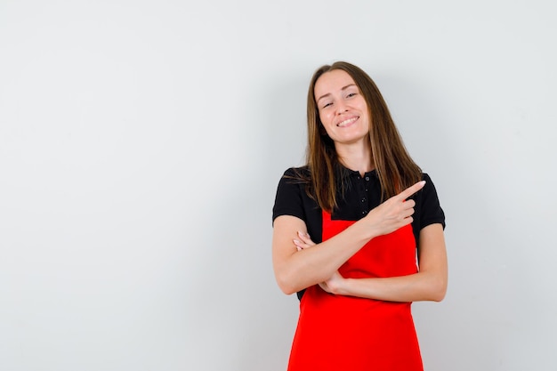 Expressive young lady posing in the studio