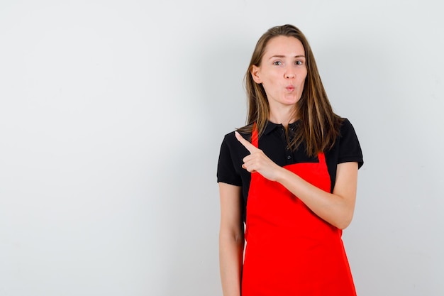 Expressive young lady posing in the studio