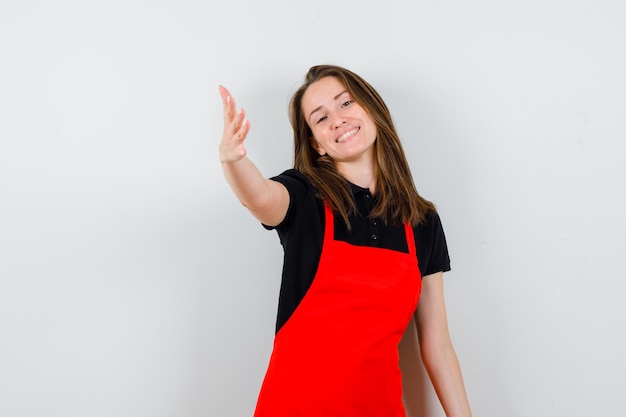 Expressive young lady posing in the studio