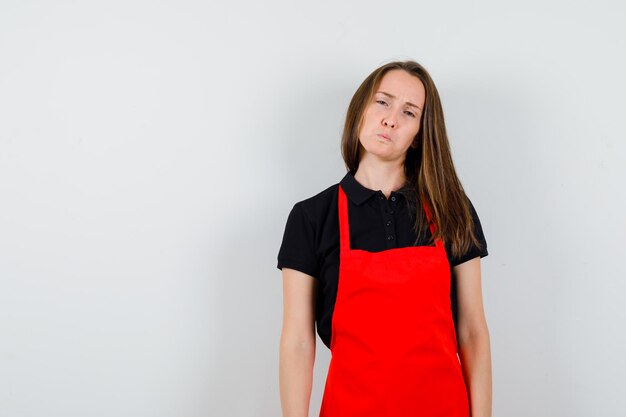 Expressive young lady posing in the studio