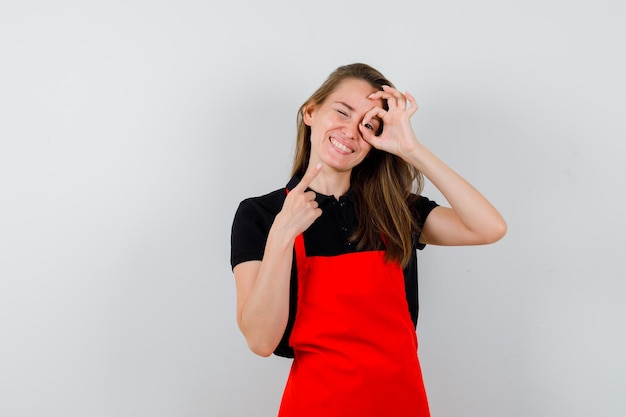 Expressive young lady posing in the studio