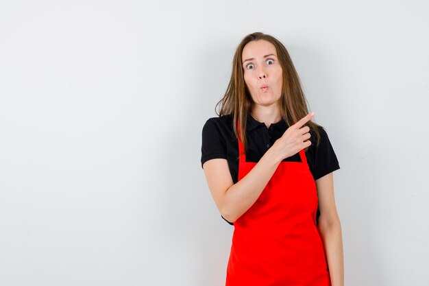 Expressive young lady posing in the studio