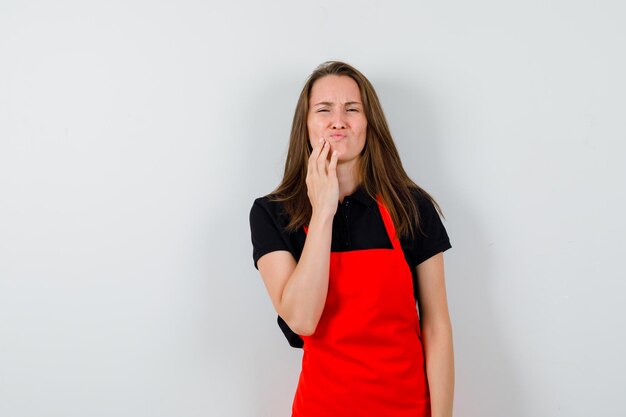 Expressive young lady posing in the studio