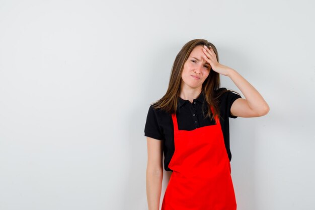 Expressive young lady posing in the studio