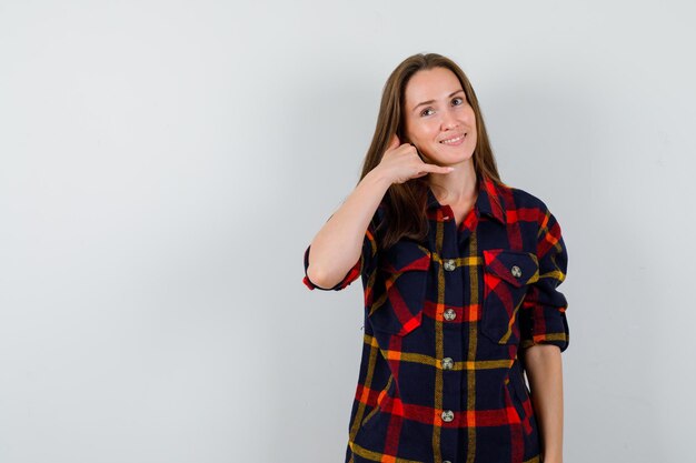 Expressive young lady posing in the studio