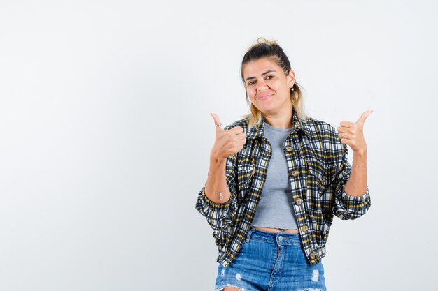 An expressive young lady posing