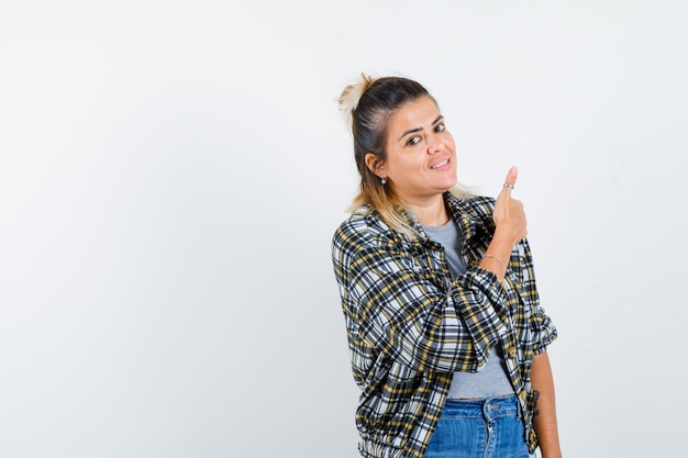 An expressive young lady posing