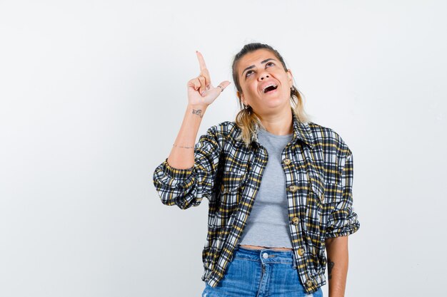 An expressive young lady posing