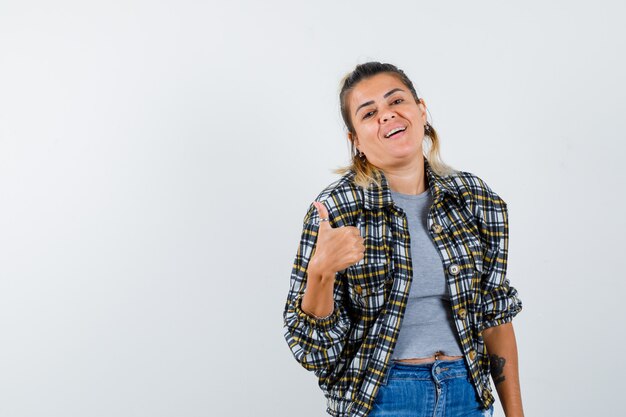 An expressive young lady posing