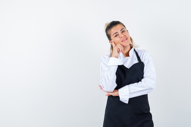 An expressive young lady posing