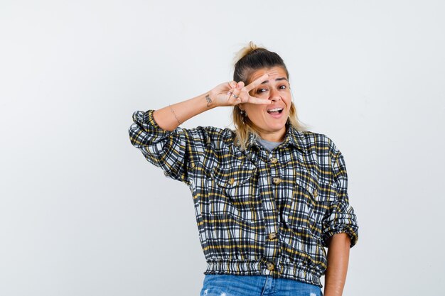 An expressive young lady posing