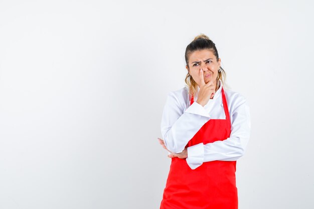 An expressive young lady posing