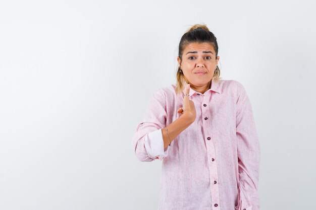 An expressive young lady posing